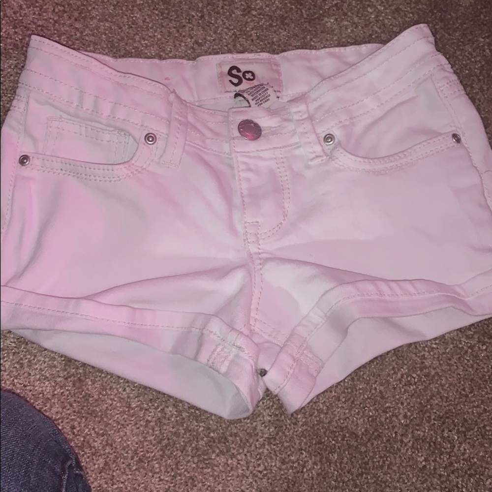 White booty shorts